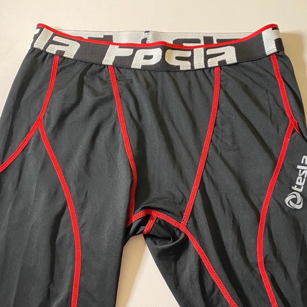 Tesla Black and Red Athletic Long Pants